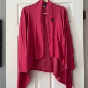 One Button Fleece Wrap Cardigan